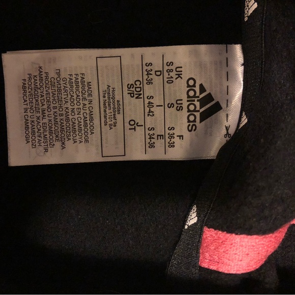 Adidas Black and White Hoodie Sweatshirt Size Small - Picture 2 of 4